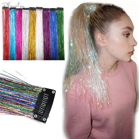 tinsel clip in hair extensions|goddess glitter hair extensions.